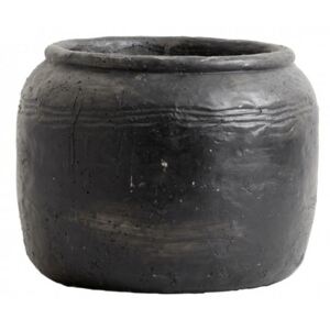 Ghiveci negru din ciment 18 cm Cira Nordal