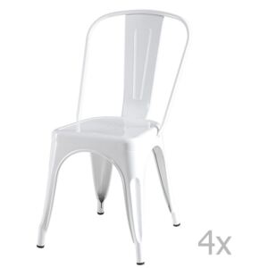 Set 4 scaune cu spătar Furnhouse Korona, alb