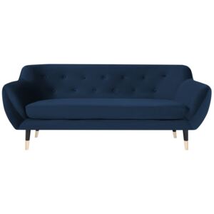 Canapea cu 3 locuri Mazzini Sofas AMELIE cu picioare negre, albastru închis