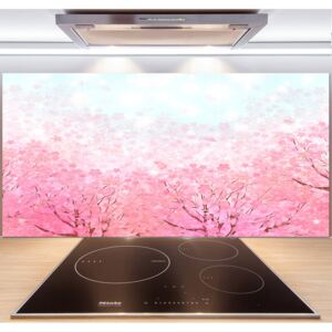 Panou sticlă bucătărie Flori de cireș