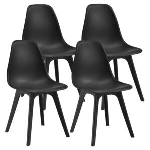 Set patru bucati scaune design Ava, 83 x 54 x 48 cm, plastic, negru