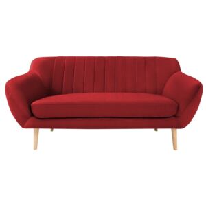 Canapea cu 2 locuri și picioare de culoare deschisă Mazzini Sofas Sardaigne, roșu