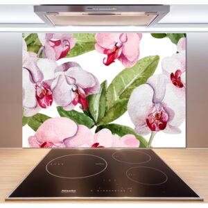 Sticlă printata bucătărie Orhidee roz