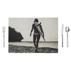 Suport farfurie Home de Bleu Tropical Surf, 35 x 49 cm, alb negru