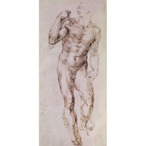 Sketch of David with his Sling, 1503-4 Reproducere, Michelangelo Buonarroti