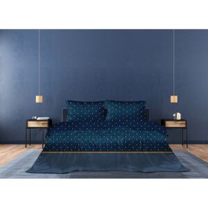 Lenjerie de pat elegantă din bumbac și satin, cu model 3 părți: 1buc 160 cmx200 + 2buc 70 cmx80