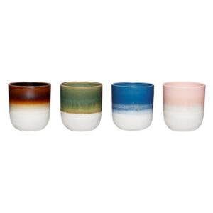Set 4 cesti multicolore din ceramica Fedora Hubsch