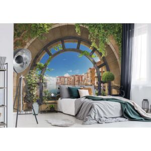Fototapet - Venice Gondolas Archway View Vliesová tapeta - 254x184 cm