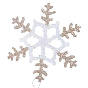 Decorațiune suspendată Ewax Snowflake, ⌀ 20 cm, alb - bej - auriu