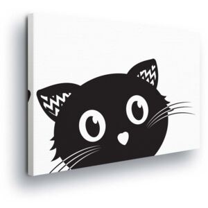 Tablou - Cartoon Cat in Black 50x70 cm