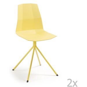 Set 2 scaune La Forma Pixel, galben