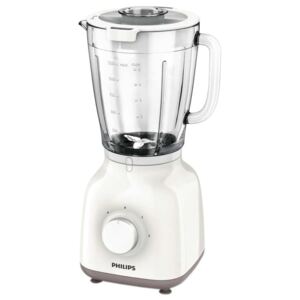 Blender Philips Daily Collection HR2105/00, 400 W, 1.25 l, 2 Viteze, Functie impuls, Alb
