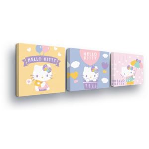 Tablou - Hello Kitty in the Pastelova Barva Trio 3 x 25x25 cm