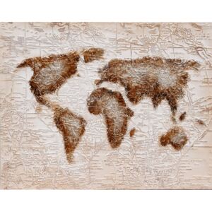 Falc Mână imagine pictat - World map, 80x100 cm