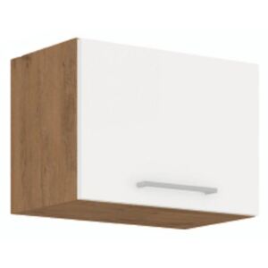 Cabinet superior, stejar lancelot/alb extra lucios HG, VEGA 50 GU-36 1F