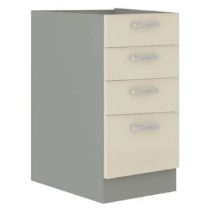 Cabinet inferior, crem extra lucios/gri, PRADO 40 D 4S BB