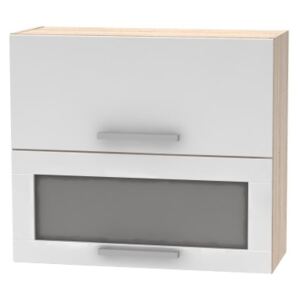 Cabinet superior batant cu sticlă 2DV, stejar sonoma/alb, NOVA PLUS NOPL-016-OH