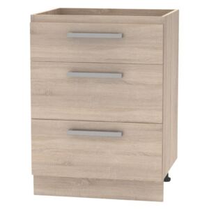 Dulap inferior cu sertare 60, stejar sonoma, NOVA PLUS NOPL-058-0S