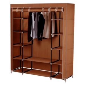 Organizator de garderoba, ţesătură / metal, maro, METIN VNW16