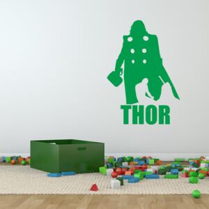 GLIX Avengers Thor - autocolant de perete Verde 90x60 cm