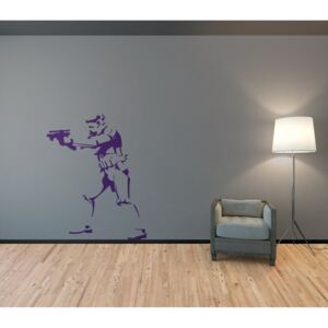 Banksy "Trooper" - autocolant de perete Mov 50 x 65 cm