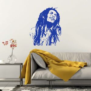 GLIX Bob Marley - autocolant de perete Albastru 75 x 90 cm