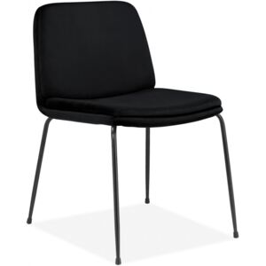 Set de 2 scaune Heine Svaneke, catifea, neagra, 51 x 59 x 78 cm