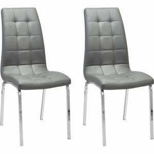 Set de 2 scaune tapitate Lila gri/argintiu
