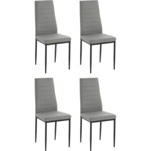 Set de 4 scaune Sandy gri/negru