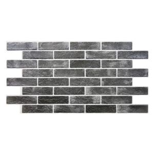 Panou decorativ, PVC, model caramida 3D, negru, 96x48.5 cm