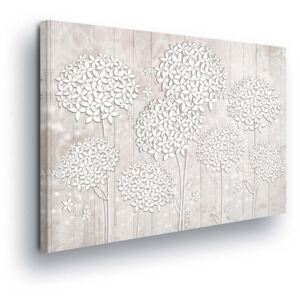 GLIX Tablou - White-leaved Flowers on White Background 80x60 cm