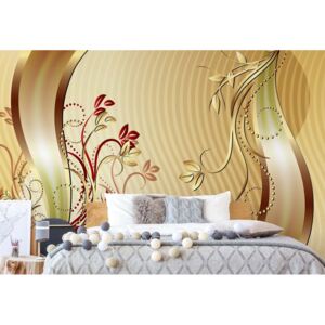 Fototapet - Luxury Ornamental Floral Design Gold Vliesová tapeta - 416x254 cm