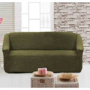 Husa elastica din material creponat, pentru canapea 2 locuri, Verde