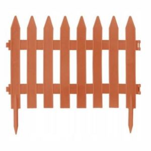 Gard de gradina decorativ, din plastic, maro deschis, 3.2 m x 35 cm