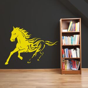 GLIX Horse - autocolant de perete Galben 100 x 70 cm