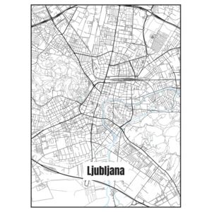 Ilustrare Map of Ljubljana, Nico Friedrich