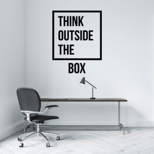 Think outside the box - autocolant de perete Negru 30x40 cm
