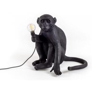 Veioza neagra din rasina 32 cm The Monkey Sitting Seletti