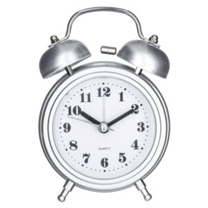 Ceas de masa cu alarma, Ø 8,5 cm, argintiu