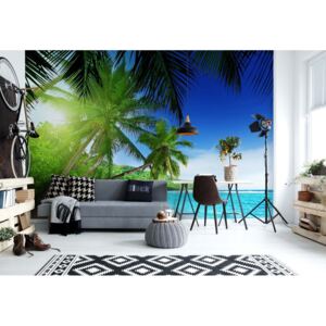 Fototapet - Paradise Tropical Beach Sea Sand Vliesová tapeta - 254x184 cm