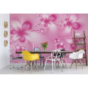Fototapet - Flowers Modern Design Pink Vliesová tapeta - 208x146 cm