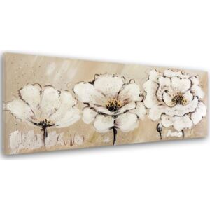 CARO Tablou pe pânză - Three White Flowers 70x25 cm