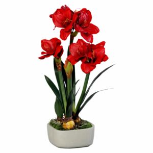 Floare artificială Amaryllis cu aspect 100% natural, 66 cm