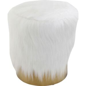Scaun din blană artificială Kare Design Cherry, ∅ 35 cm, alb