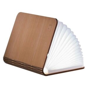 Veioză de birou din lemn de arțar, cu LED, în formă de carte Gingko Booklight Mini, maro deschis