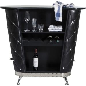 Masă de bar cu raft pentru 5 sticle de vin Kare Design Rocky, negru
