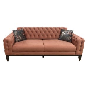 Canapea 3 locuri, roz pudra - model JASMINE