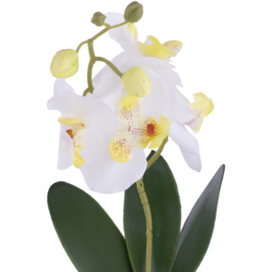 Ghiveci orhidee artificiala, alba