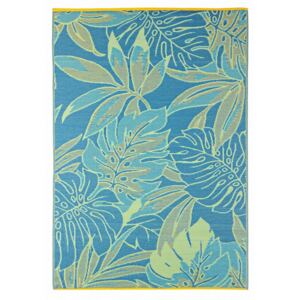 Covor textil albastru verde Philodendron 150 cm x 210 cm