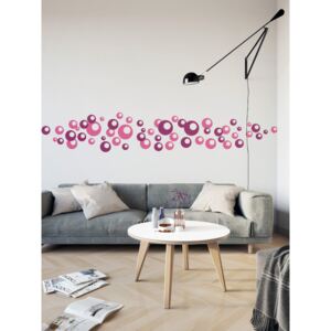 GLIX Bubbles bicolour II. - autocolant de perete Roz 2 x 30 x 30 cm